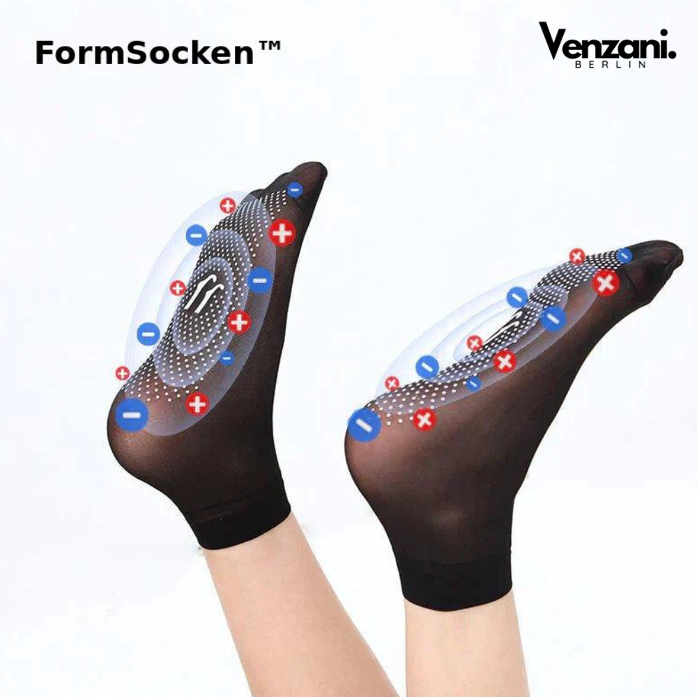 Compression socks with tourmaline ion technology for slimmer legs and firmer skin
