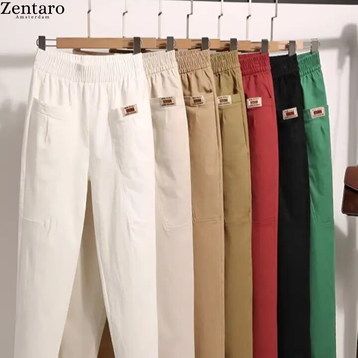 Women's cotton pants elasticated all-season in multiple colors sizes S to 5XL
