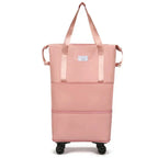 Travel organizer bag with wheels, expandable Oxford fabric in multiple colors