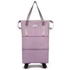 Travel organizer bag with wheels, expandable Oxford fabric in multiple colors