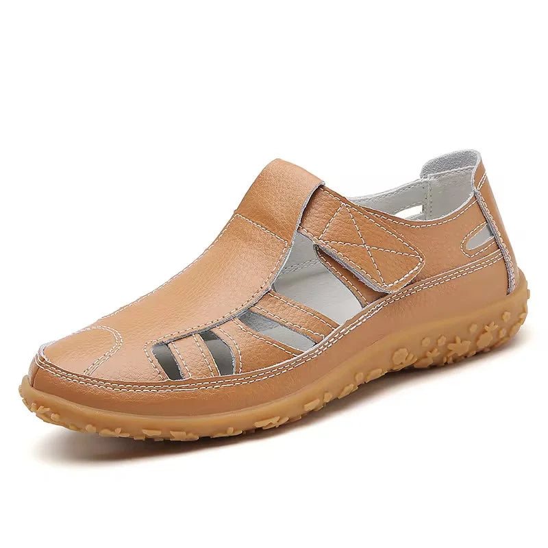 Women non-slip supportive sandals open toe flat slip-on ergonomic design
