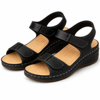 Women's orthopedic sandals with wedge heel and adjustable straps, open toe comfort fit