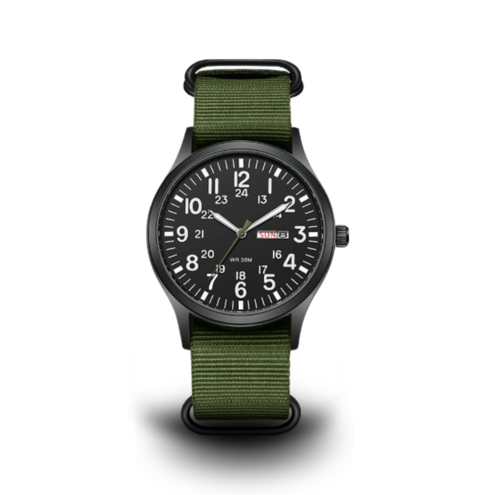 Military watch outdoor water-resistant luminous dial quartz rugged sport