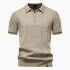 Men knit polo shirt short zip classic collar regular fit