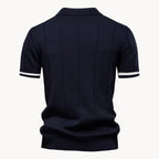 Men knit polo shirt short zip classic collar regular fit