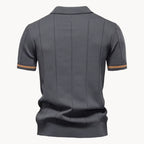 Men knit polo shirt short zip classic collar regular fit
