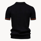 Men knit polo shirt short zip classic collar regular fit