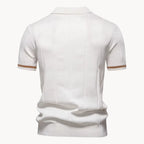 Men knit polo shirt short zip classic collar regular fit