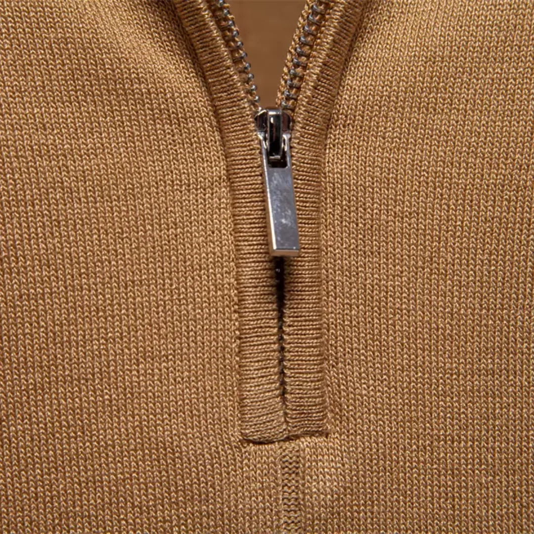 Men knit polo shirt short zip classic collar regular fit