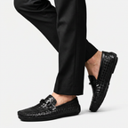 Men's Leather Loafers | Woven Slip-On Driving Style
