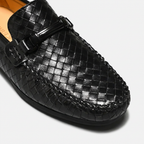 Men's Leather Loafers | Woven Slip-On Driving Style
