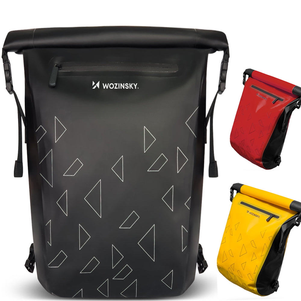 3-in-1 bike rack bag waterproof pannier and backpack 23L with reflective accents