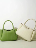 Women leather tote bag minimalist structured design