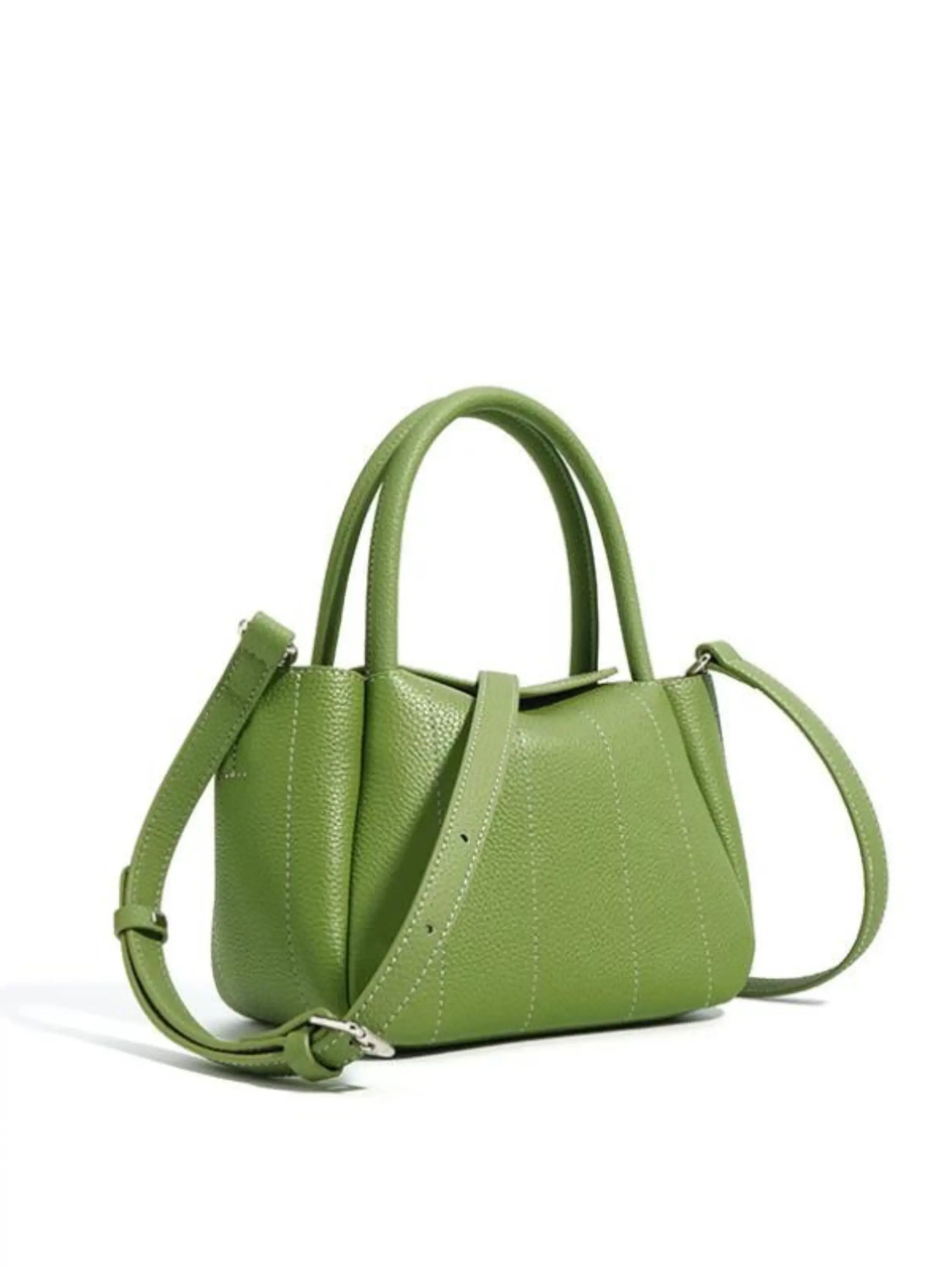 Women leather tote bag minimalist structured design