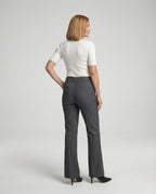 Men straight leg dress trousers with centre crease in grey and black