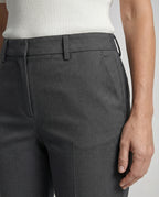 Men straight leg dress trousers with centre crease in grey and black