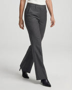 Men straight leg dress trousers with centre crease in grey and black