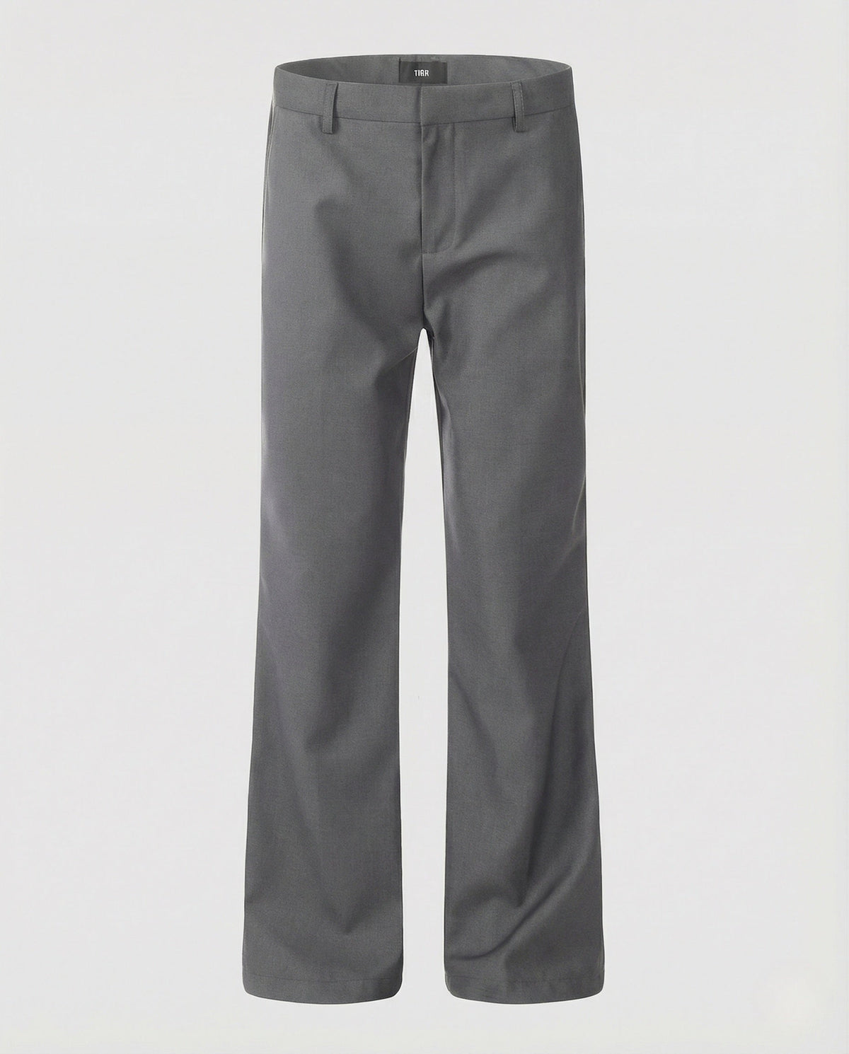 Men straight leg dress trousers with centre crease in grey and black