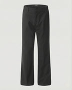 Men straight leg dress trousers with centre crease in grey and black