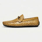 Men's Leather Loafers | Woven Slip-On Driving Style