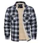 Men's sherpa lined plaid shirt jacket, button-down, available in multiple colors