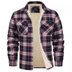 Men's sherpa lined plaid shirt jacket, button-down, available in multiple colors