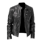 Men's genuine leather bomber jacket slim fit in black, khaki and brown