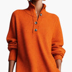 Women long sleeve high neck midi dress fitted stretch fabric
