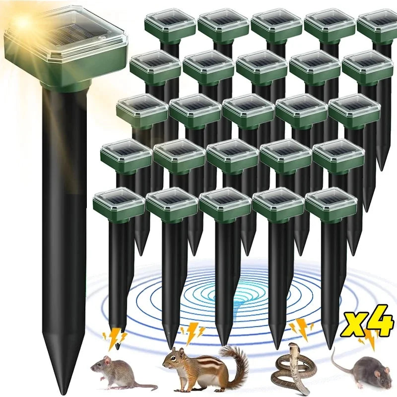 Solar Animal Repeller Waterproof Snake Rat Deterrent Vibration Pack