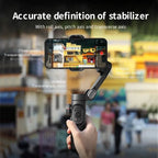 Smartphone gimbal stabilizer 3-axis with AI tracking and face detection, black