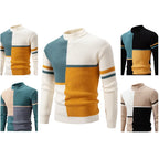 Men soft knit sweater regular fit in grey-green black khaki and white