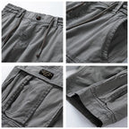 Men's cotton cargo shorts with multi-pocket design in casual style