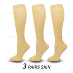Knee high compression socks 15-20 mmHg, 3 pairs, unisex for running and nursing