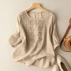 Women Embroidered Relaxed Blouse with delicate stitching in relaxed silhouette