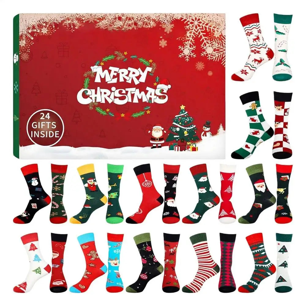 Sock Advent Calendar 2025 Christmas Countdown 12 Pairs Cotton Socks