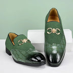 Men's Leather Loafers | Suede & Leather, Gold Buckle