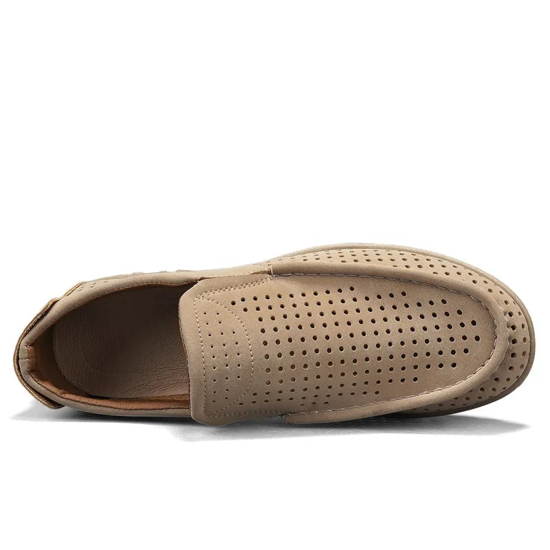 Men's breathable slip-on loafers with cushioned sole, casual smart style