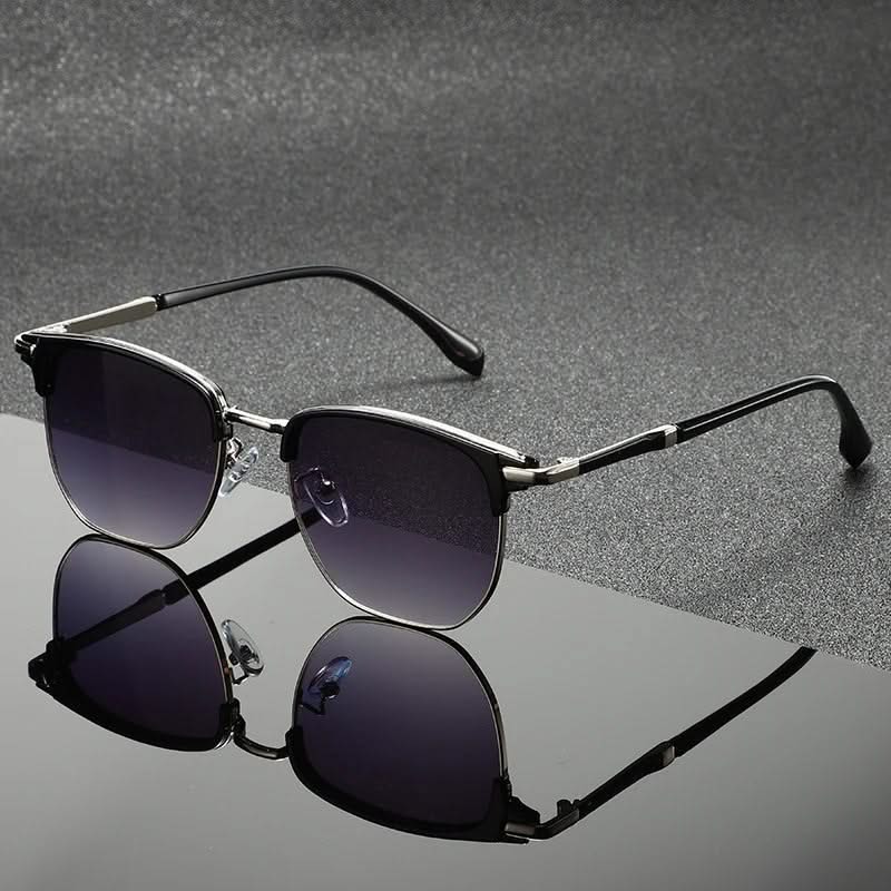 Clubmaster sunglasses polished metal frames anti-scratch polycarbonate UV protection lenses