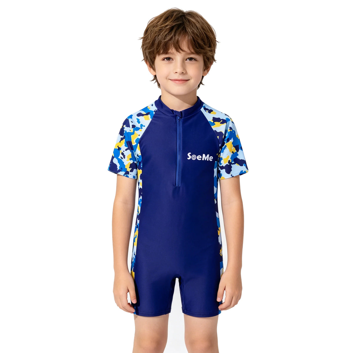 Girls Swimsuit One Piece Short Sleeve Toddler Kids 3 to 10 Years
