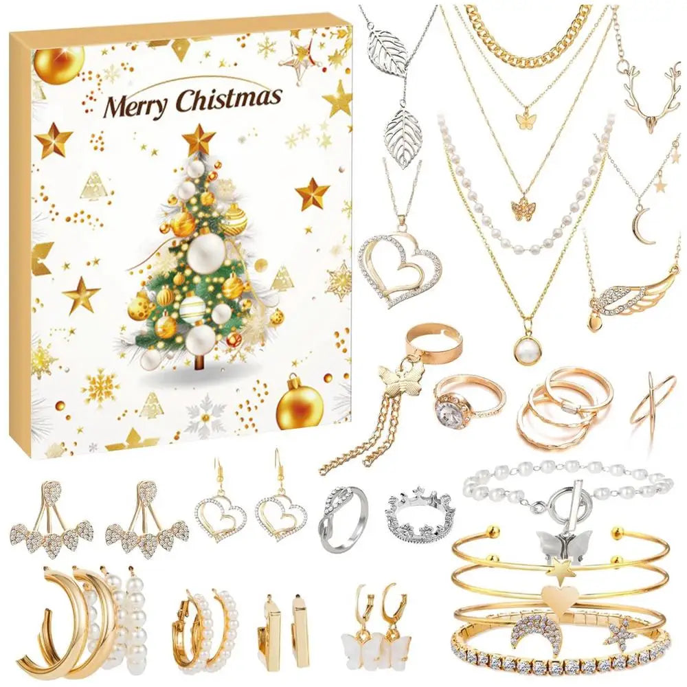 Jewelry Advent Calendar Women Christmas 24 Day Countdown Set