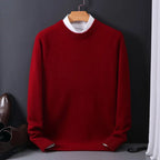 Men's cashmere sweater round neck, autumn winter slim fit pullover