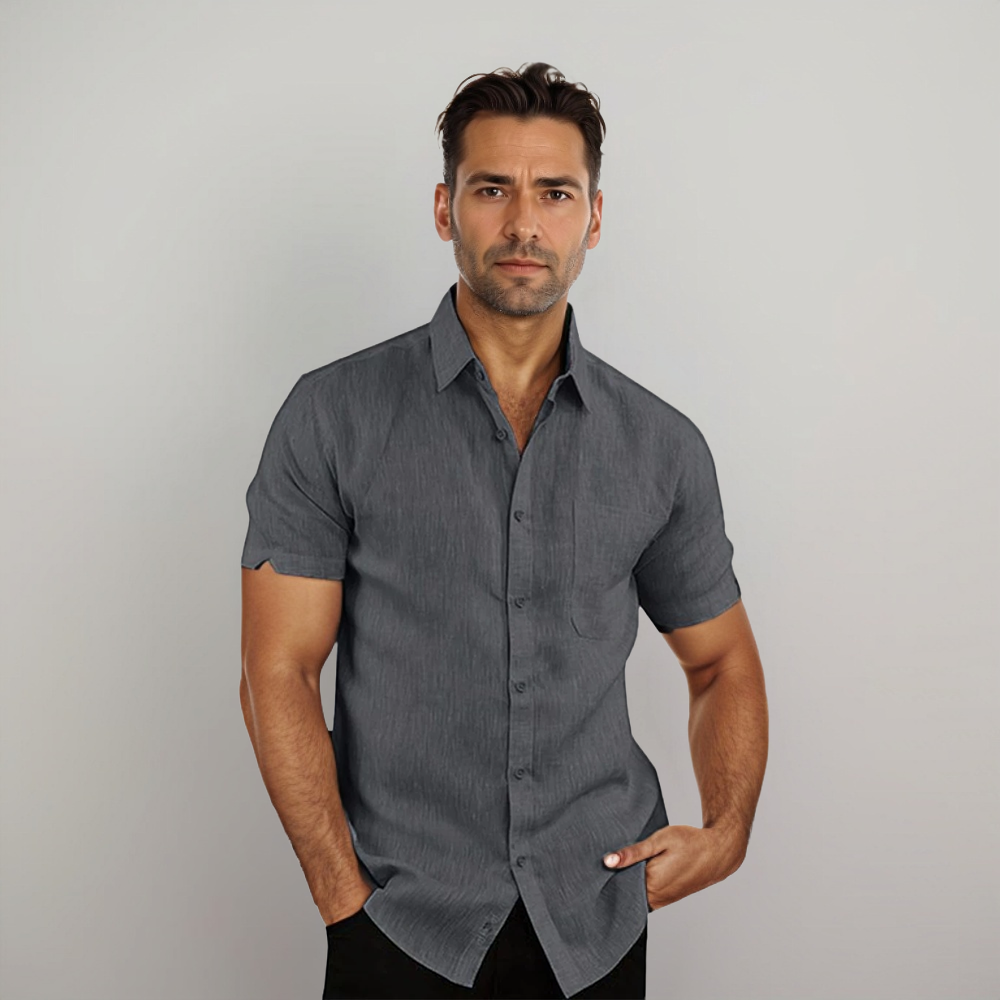Men's short sleeve shirt lightweight breathable summer casual fit