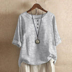 Women retro blouse vintage style with button front and waist shaping