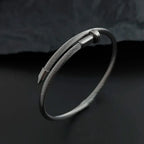 Stainless steel nail bracelet adjustable polished finish