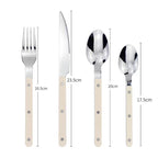 24-piece stainless steel cutlery set with engraved design, serves 6