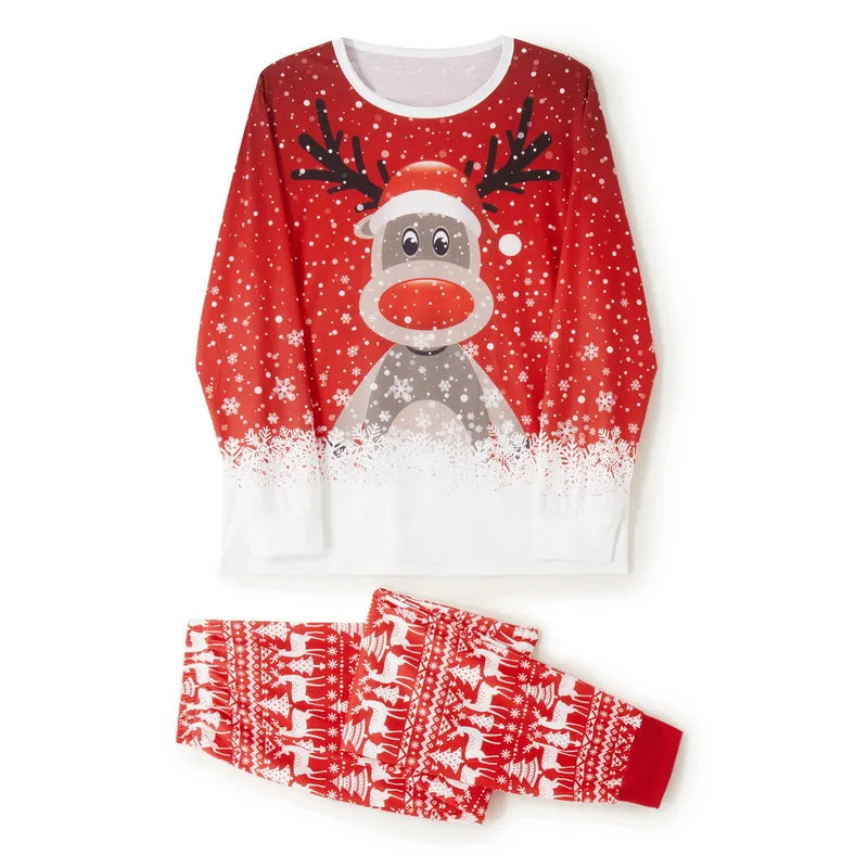 Christmas Pajamas Women Plus Size Winter Reindeer Print Set