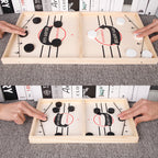 2-in-1 tabletop game set foosball and shuffleboard wooden indoor board