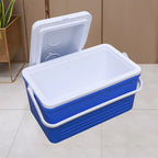 30L blue portable insulated camping cooler box with sturdy carry handle
