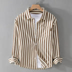 Men striped top relaxed fit available in Khaki Black and Green