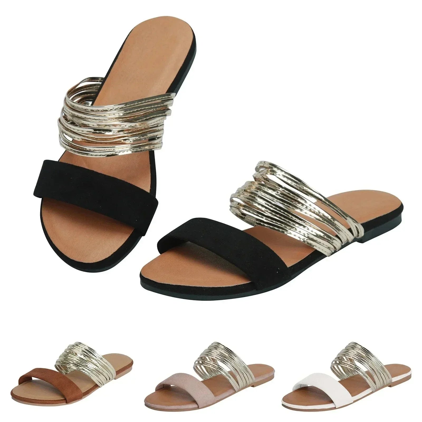 Women orthopedic sandals arch support slip-on with cushioned footbed